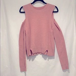 Lucky brand pink open shoulder sweater size small